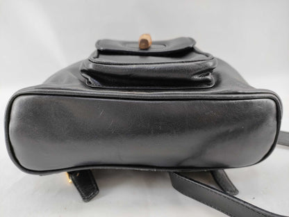 GUCCI Bamboo Leather Backpack in Black