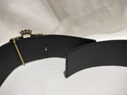 Yves Saint Laurent Gold-Plated Buckle Leather Belt