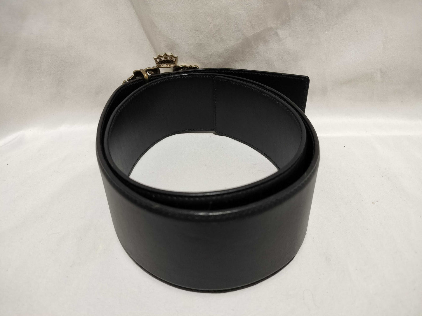Yves Saint Laurent Gold-Plated Buckle Leather Belt