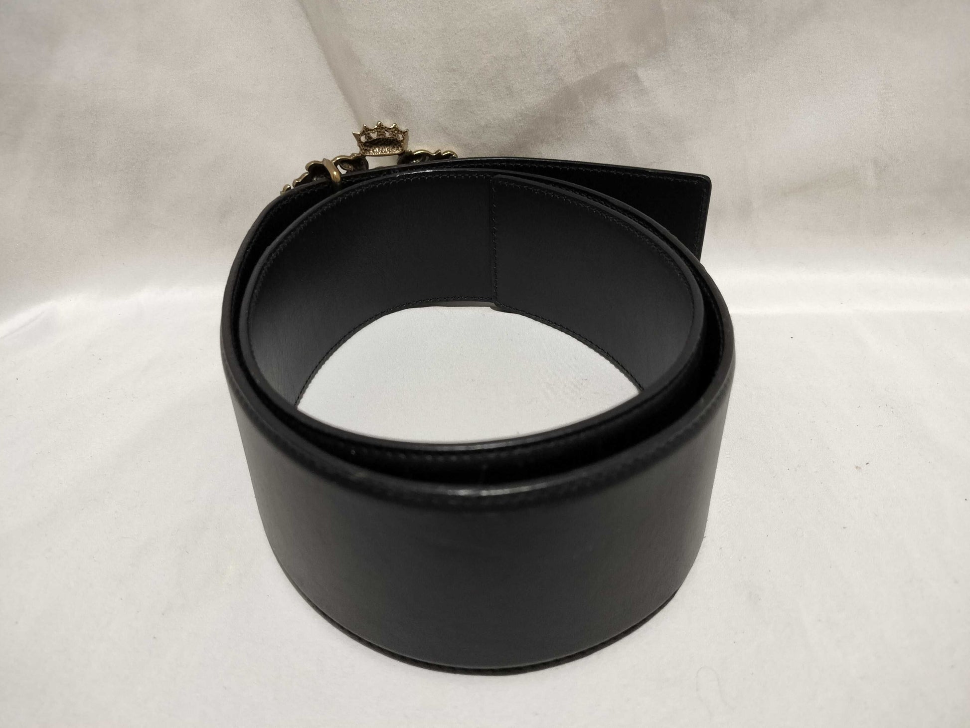 Yves Saint Laurent Gold-Plated Buckle Leather Belt