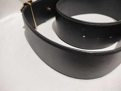 Yves Saint Laurent Gold-Plated Buckle Leather Belt