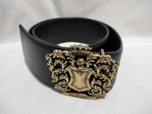 Yves Saint Laurent Gold-Plated Buckle Leather Belt