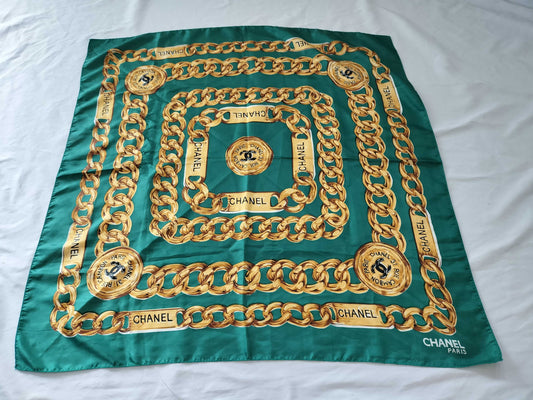 CHANEL Coco Mark Coco Chain Scarf 