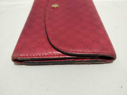 GUCCI GG Microshima Long Wallet Red