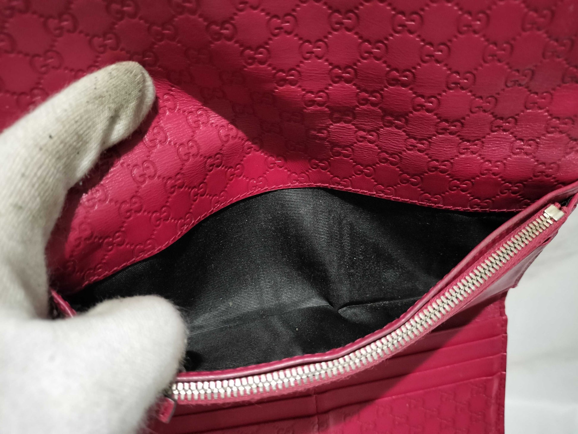 GUCCI GG Microshima Long Wallet Red