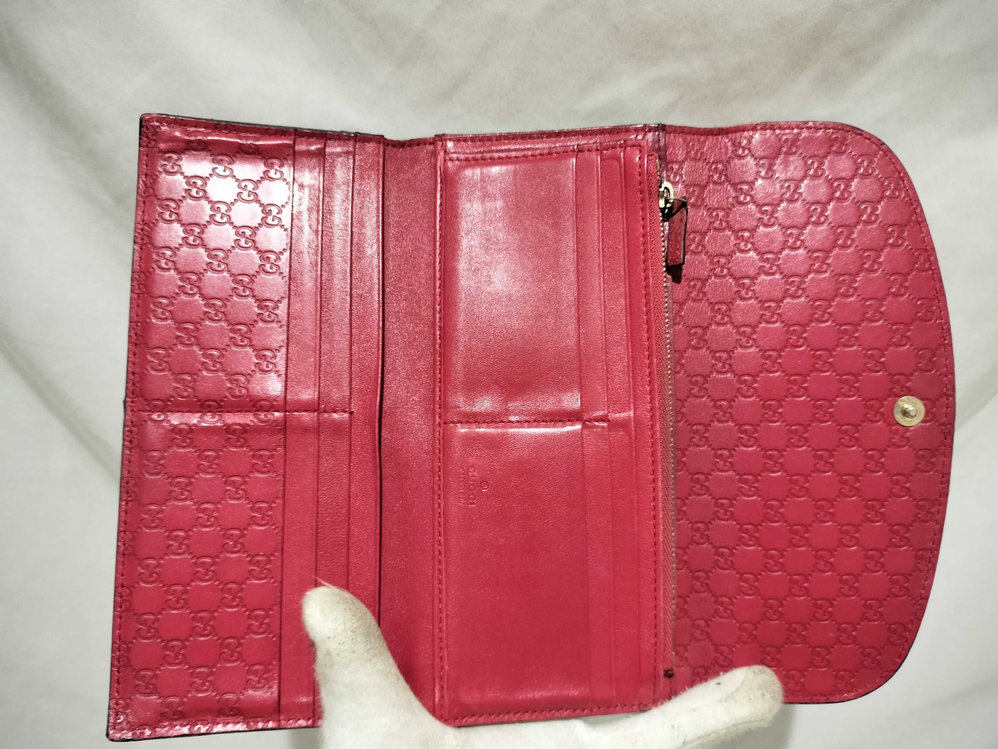 GUCCI GG Microshima Long Wallet Red