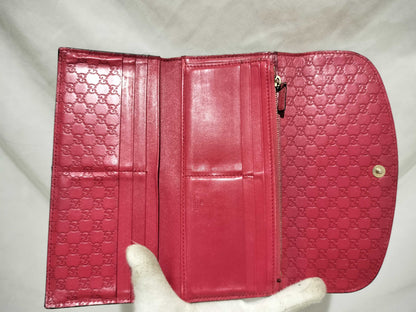 GUCCI GG Microshima Long Wallet Red