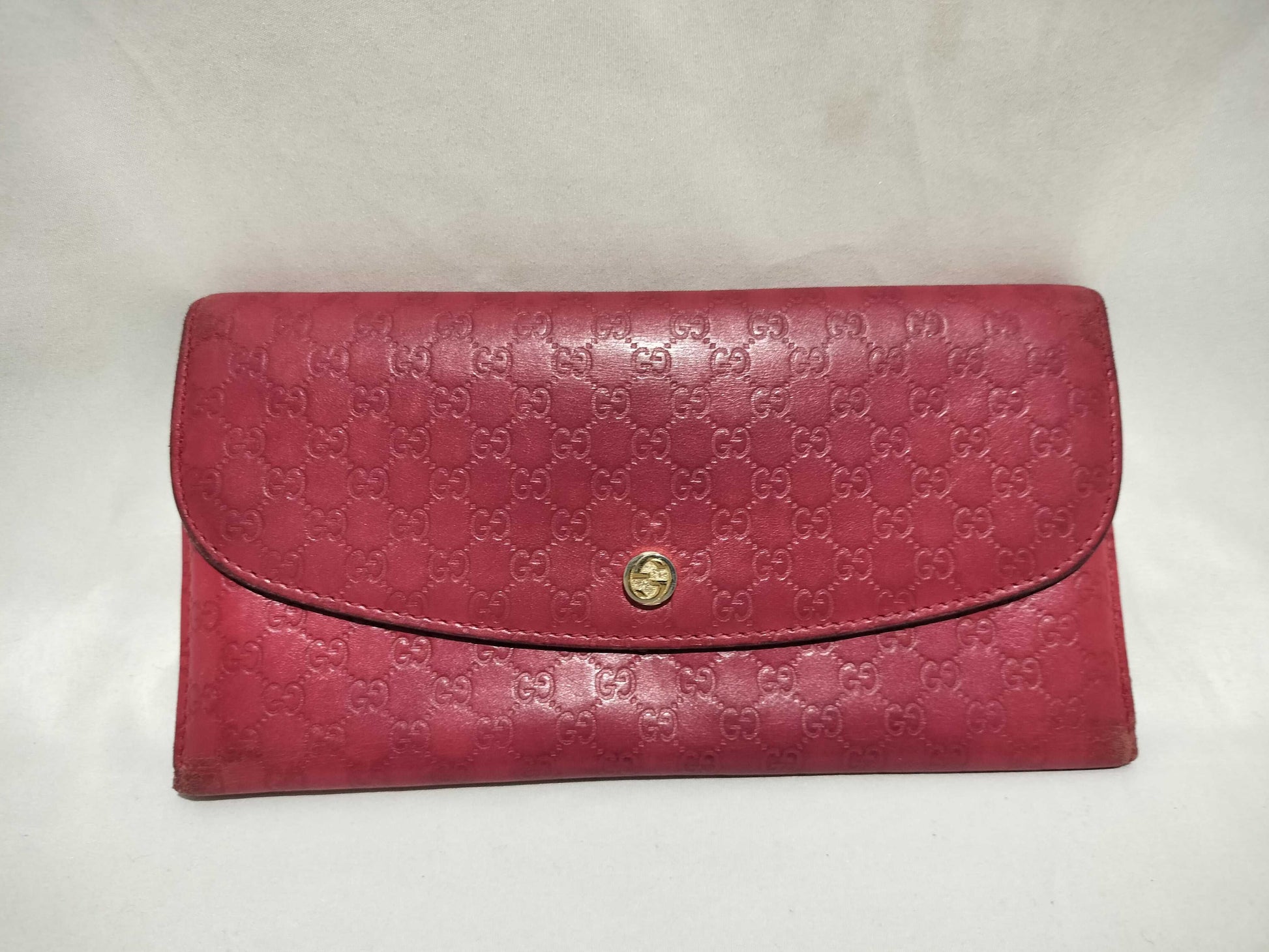 GUCCI GG Microshima Long Wallet Red