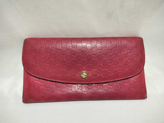 GUCCI GG Microshima Long Wallet Red
