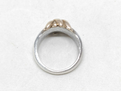 Tiffany & Co. K10/925 Grooved Ring with Cross Motif