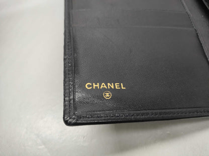 CHANEL [With sticker card] No. 4 long wallet with warranty card and box