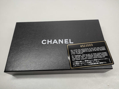 CHANEL [With sticker card] No. 4 long wallet with warranty card and box