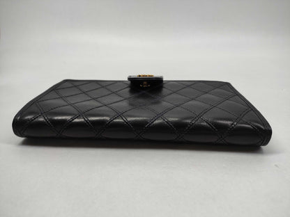 CHANEL [With sticker card] No. 4 long wallet with warranty card and box
