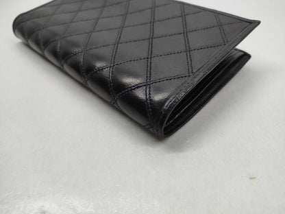 CHANEL [With sticker card] No. 4 long wallet with warranty card and box