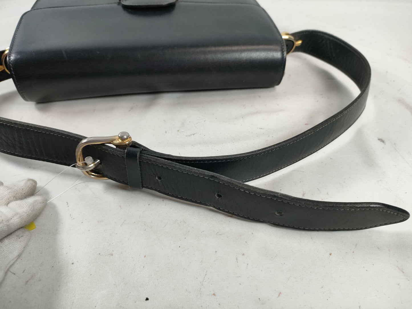 CELINE Carriage Shoulder Bag, Leather, Black, Shoulder Bag