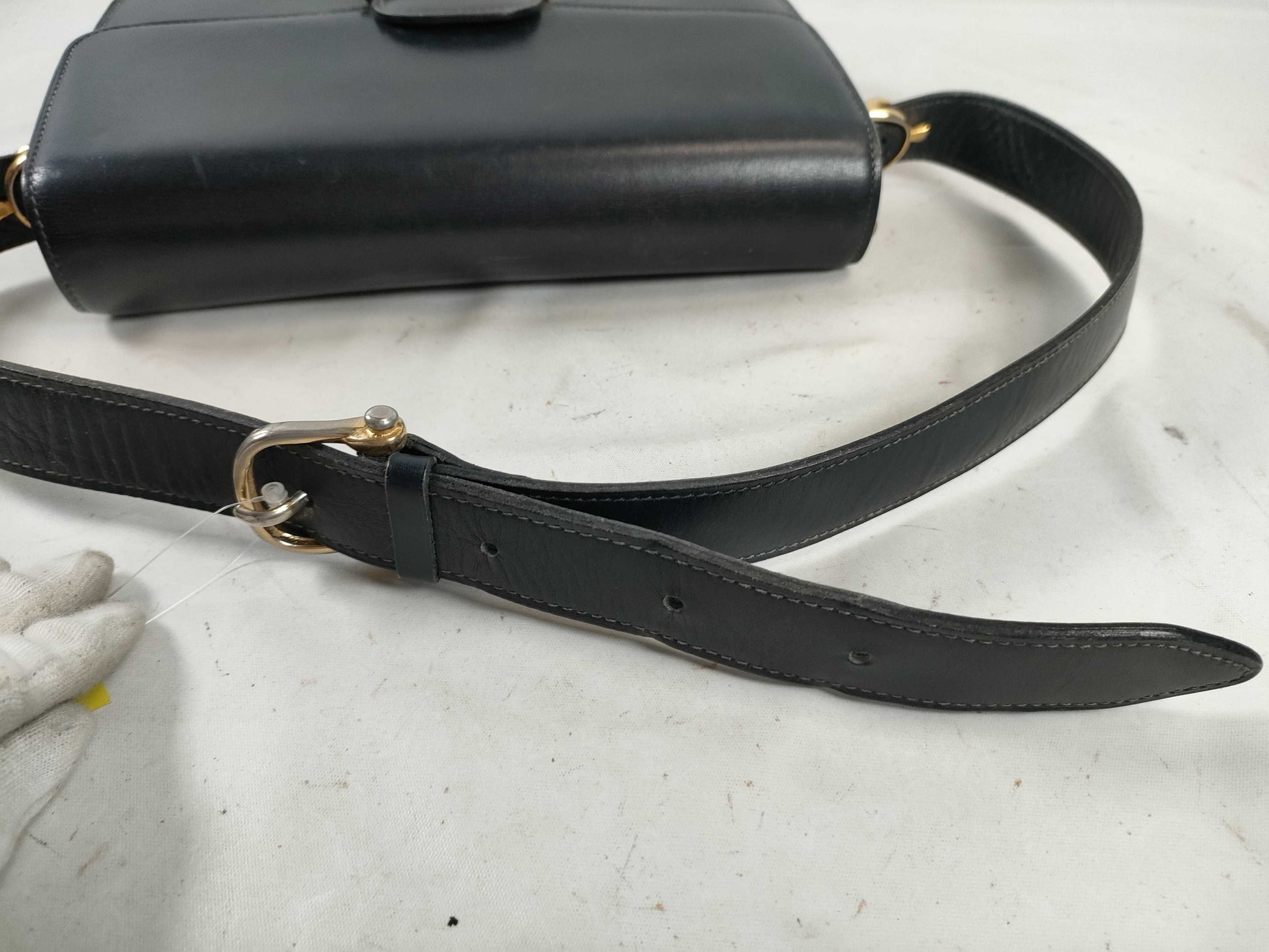 CELINE Carriage Shoulder Bag, Leather, Black, Shoulder Bag