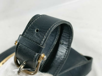 CELINE Carriage Shoulder Bag, Leather, Black, Shoulder Bag