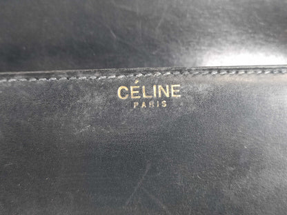 CELINE Carriage Shoulder Bag, Leather, Black, Shoulder Bag