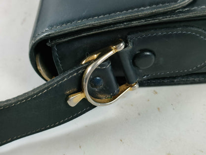 CELINE Carriage Shoulder Bag, Leather, Black, Shoulder Bag