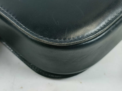 CELINE Carriage Shoulder Bag, Leather, Black, Shoulder Bag