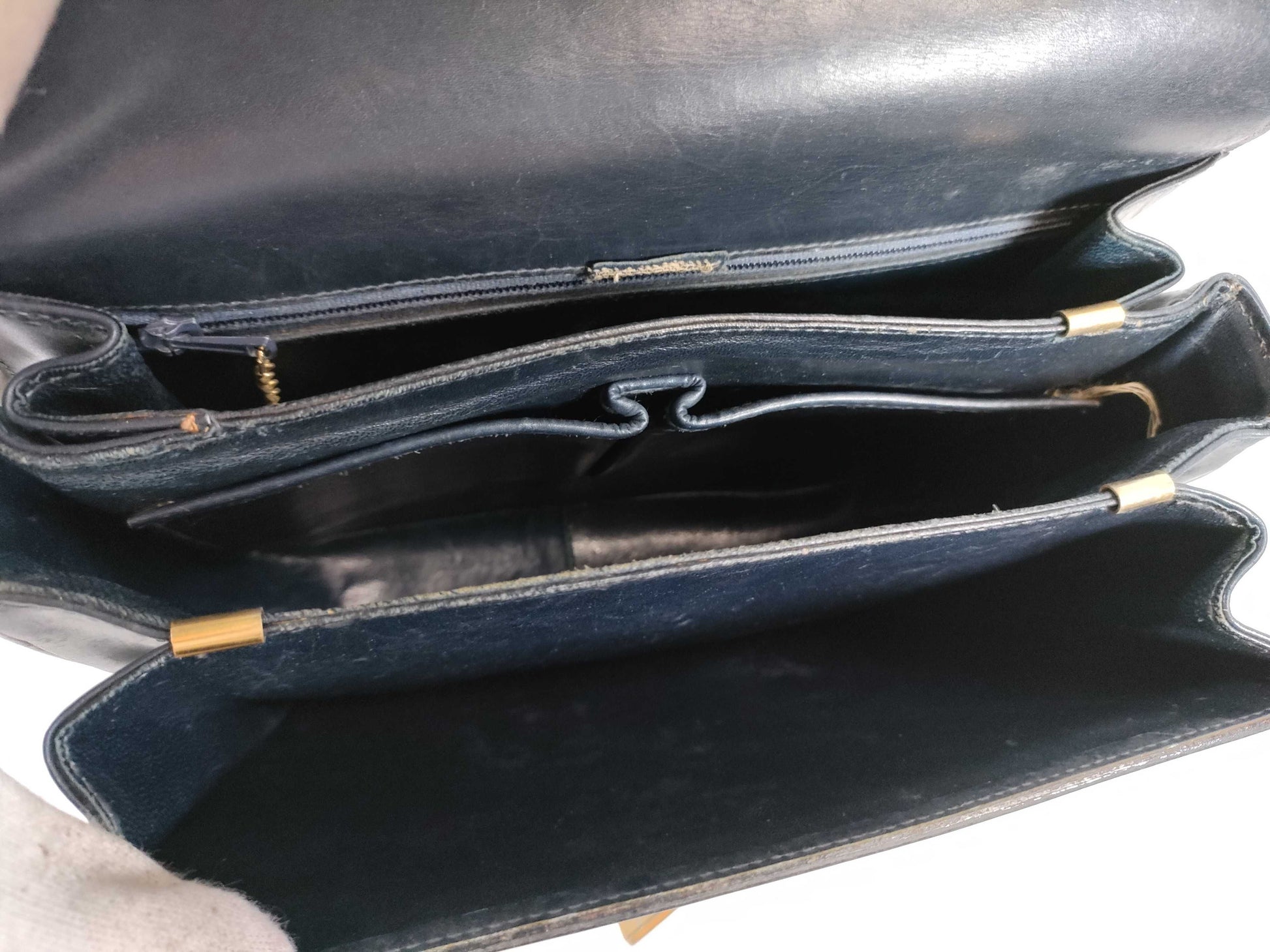 CELINE Carriage Shoulder Bag, Leather, Black, Shoulder Bag