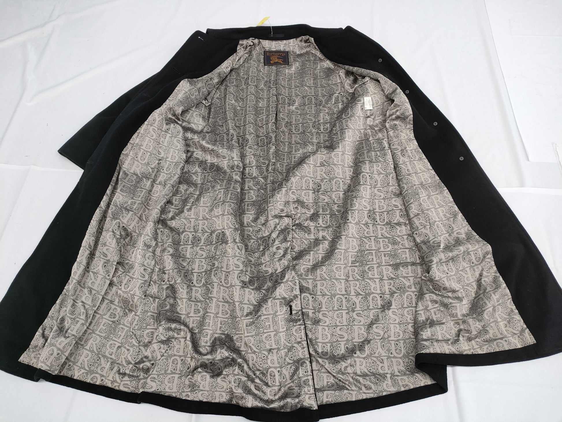 BURBERRY Long Coat, Cashmere, Embroidered Lining