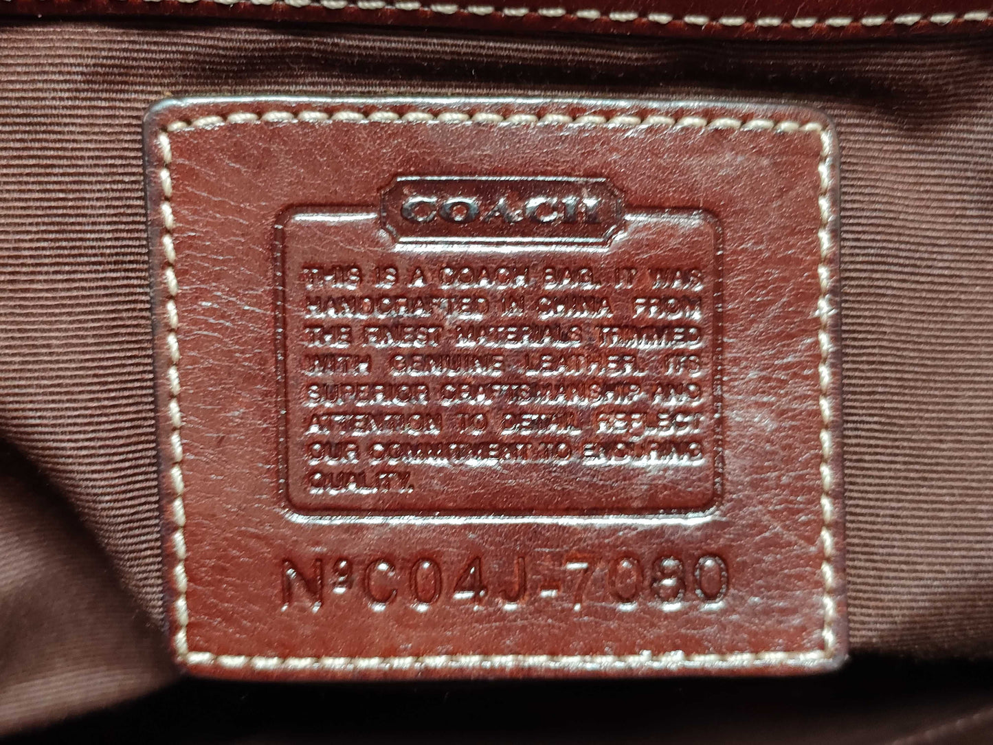 COACH F19708/7080 Mini Signature Leather Tote 