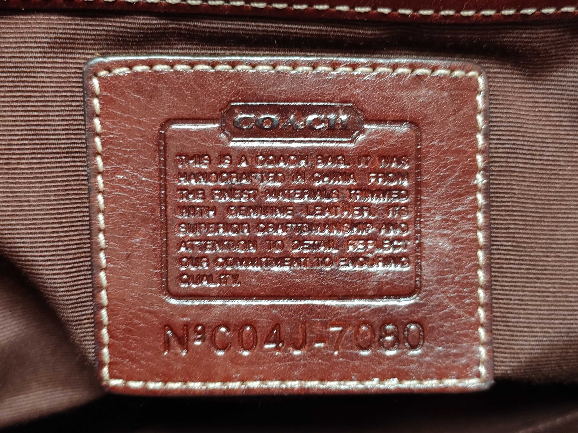 COACH F19708/7080 Mini Signature Leather Tote 