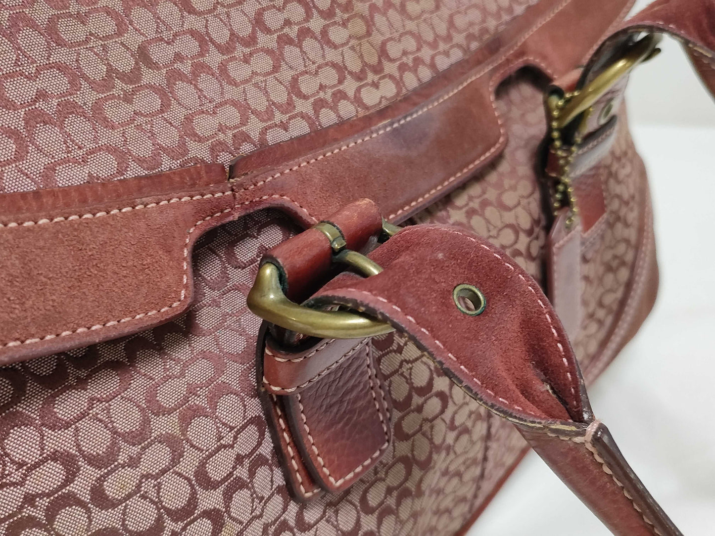 COACH F19708/7080 Mini Signature Leather Tote 