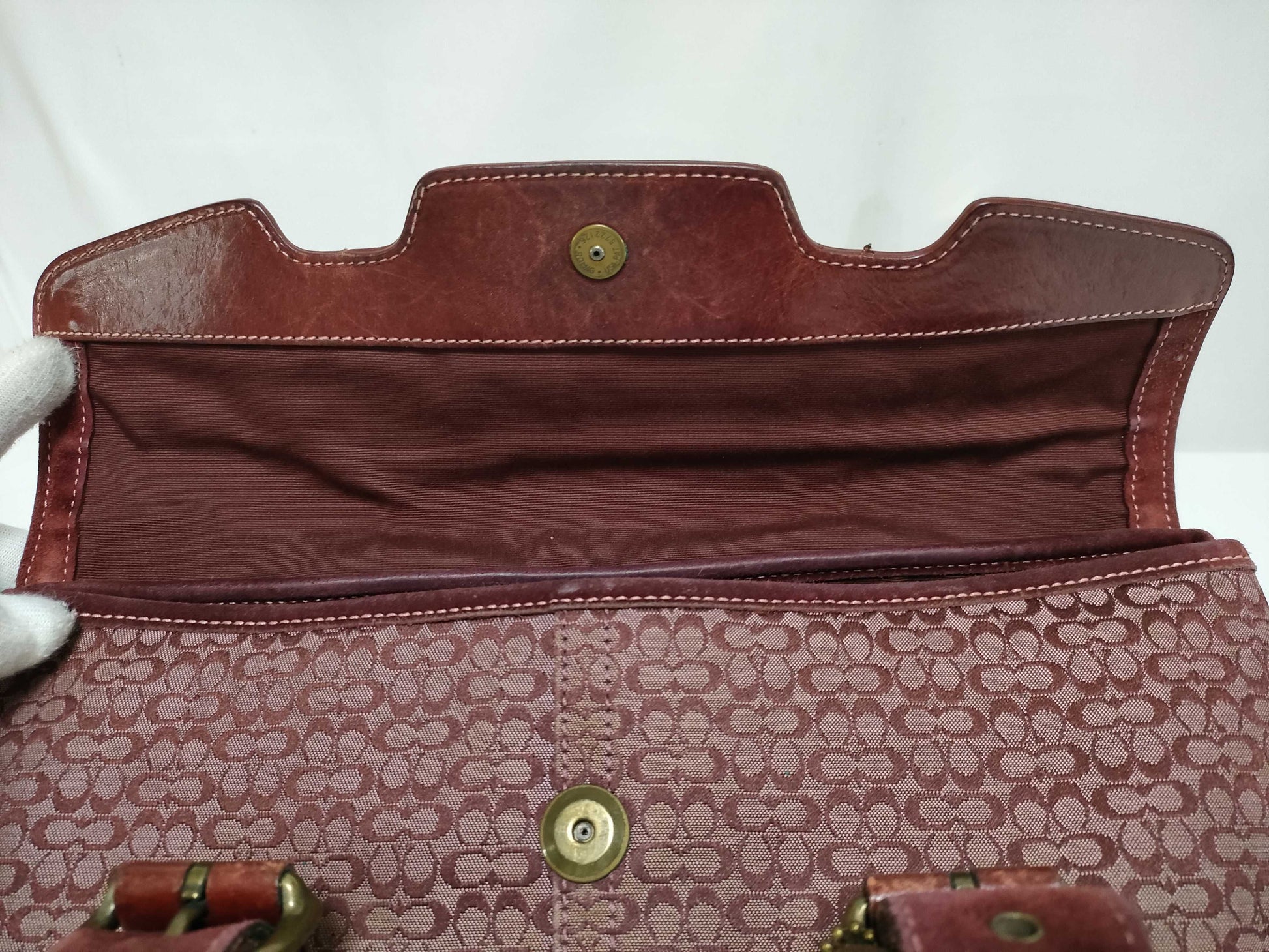 COACH F19708/7080 Mini Signature Leather Tote 
