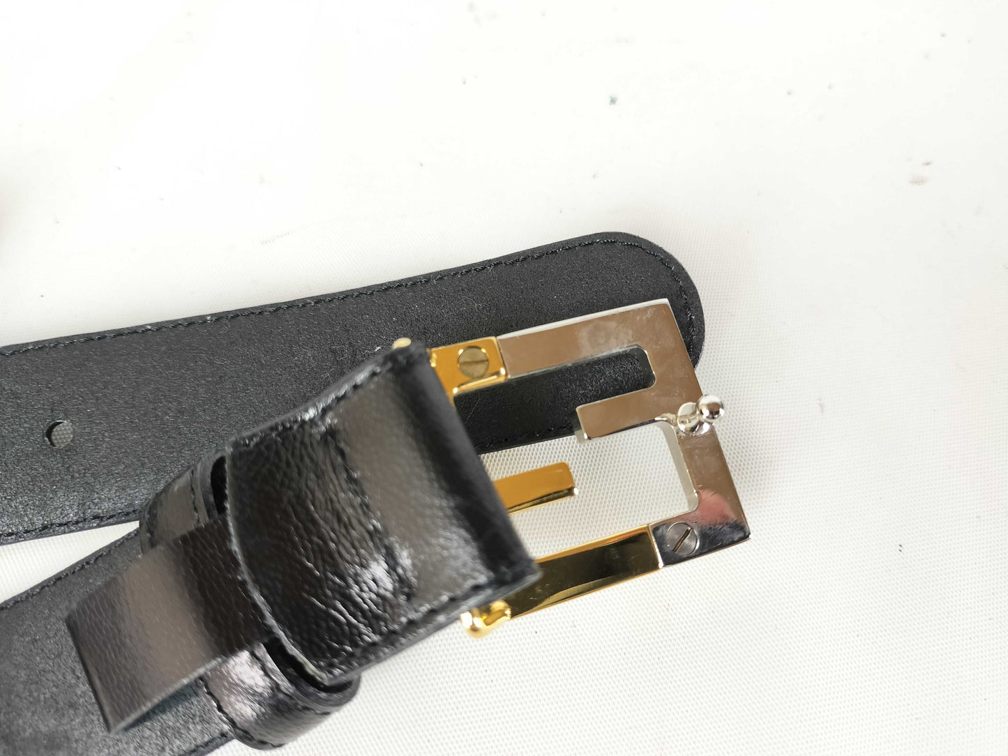 FENDI leather metal belt