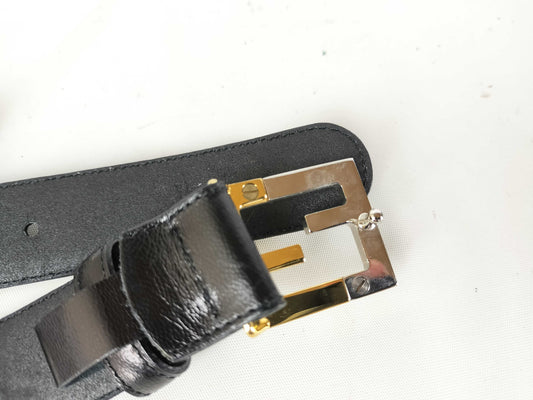 FENDI leather metal belt