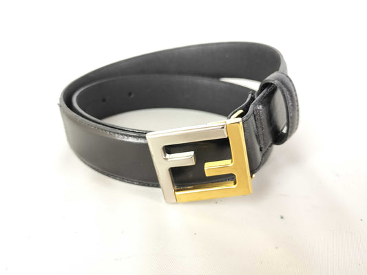 FENDI leather metal belt