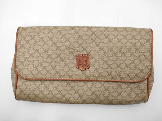 CELINE Second/Clutch Bag/Beige Second Bag