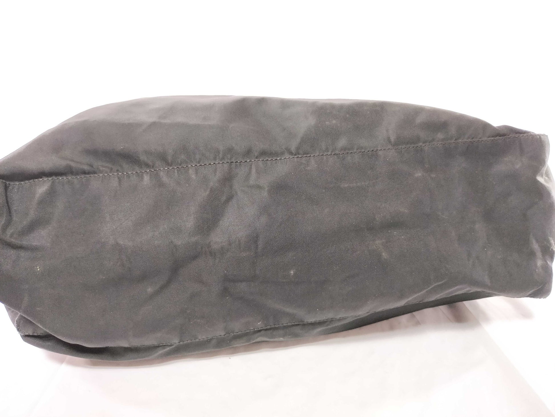 PRADA nylon triangular logo bag, zipper damage, condition considered. Tote bag