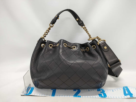 CHANEL CC Mark Vintage Gold Hardware Drawstring One-Shoulder Bag
