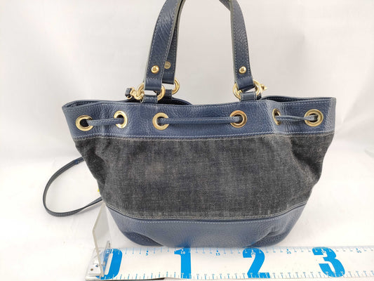 BURBERRY Blue Label Denim Nova Check Handbag