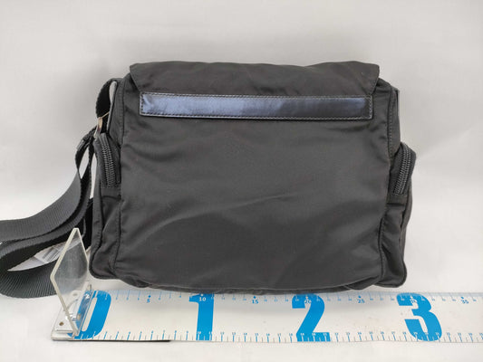 PRADA Nylon Shoulder Bag in Black with Pen Marks
