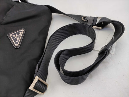 PRADA Nylon Shoulder Bag in Black with Pen Marks