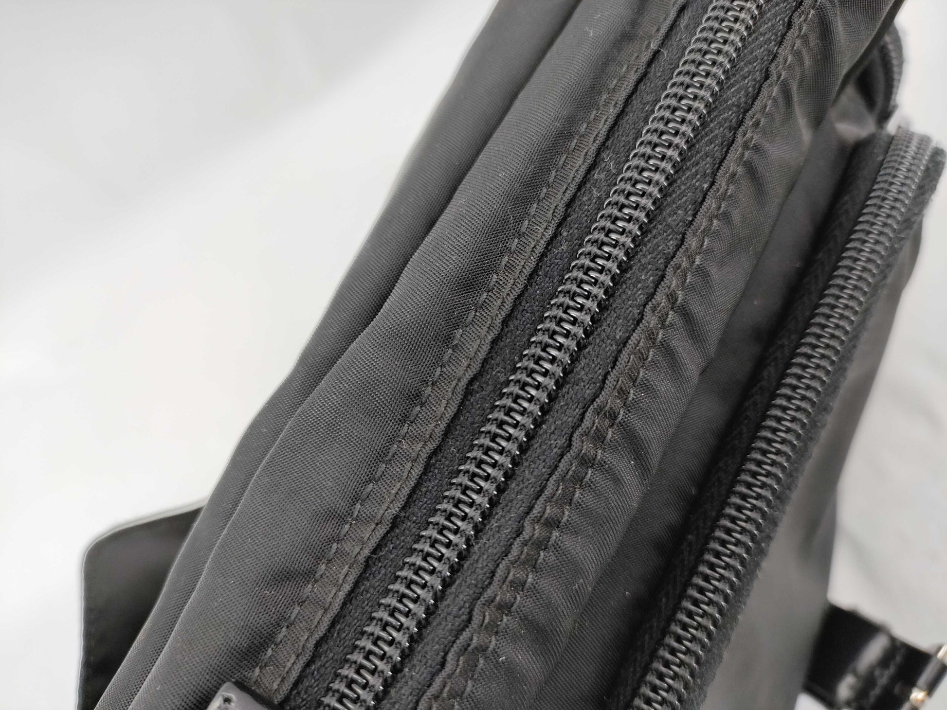 PRADA Nylon Shoulder Bag in Black with Pen Marks