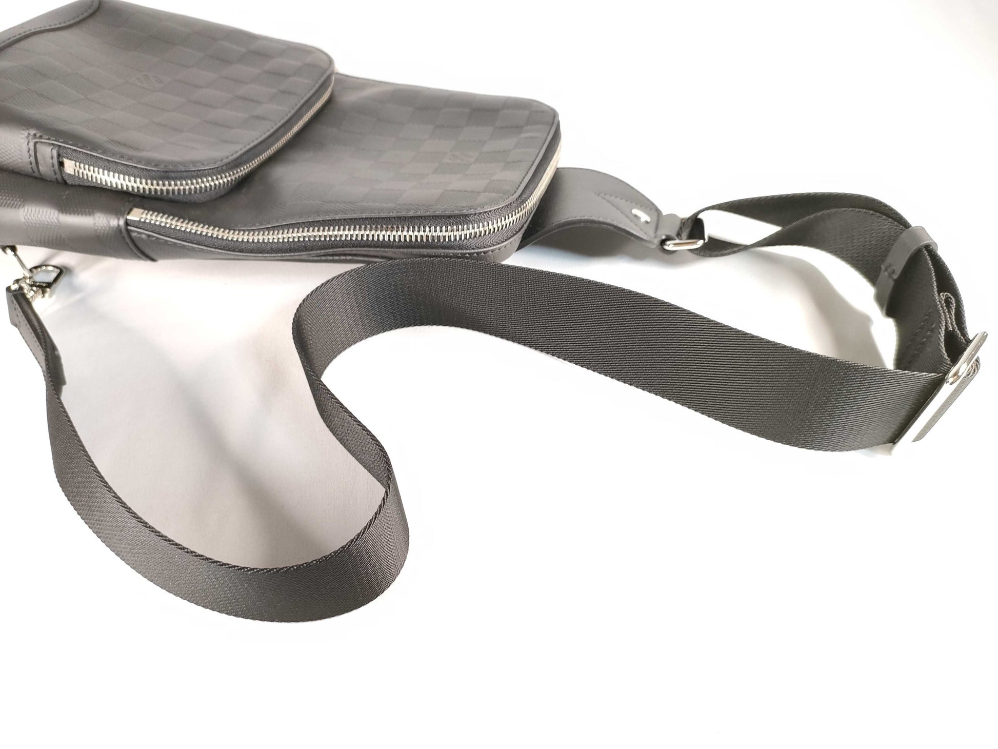 LOUIS VUITTON RFID Verified, Serial Unconfirmed, Damier Graphite N41720 Infini Avenue Sling Bag/Body Bag