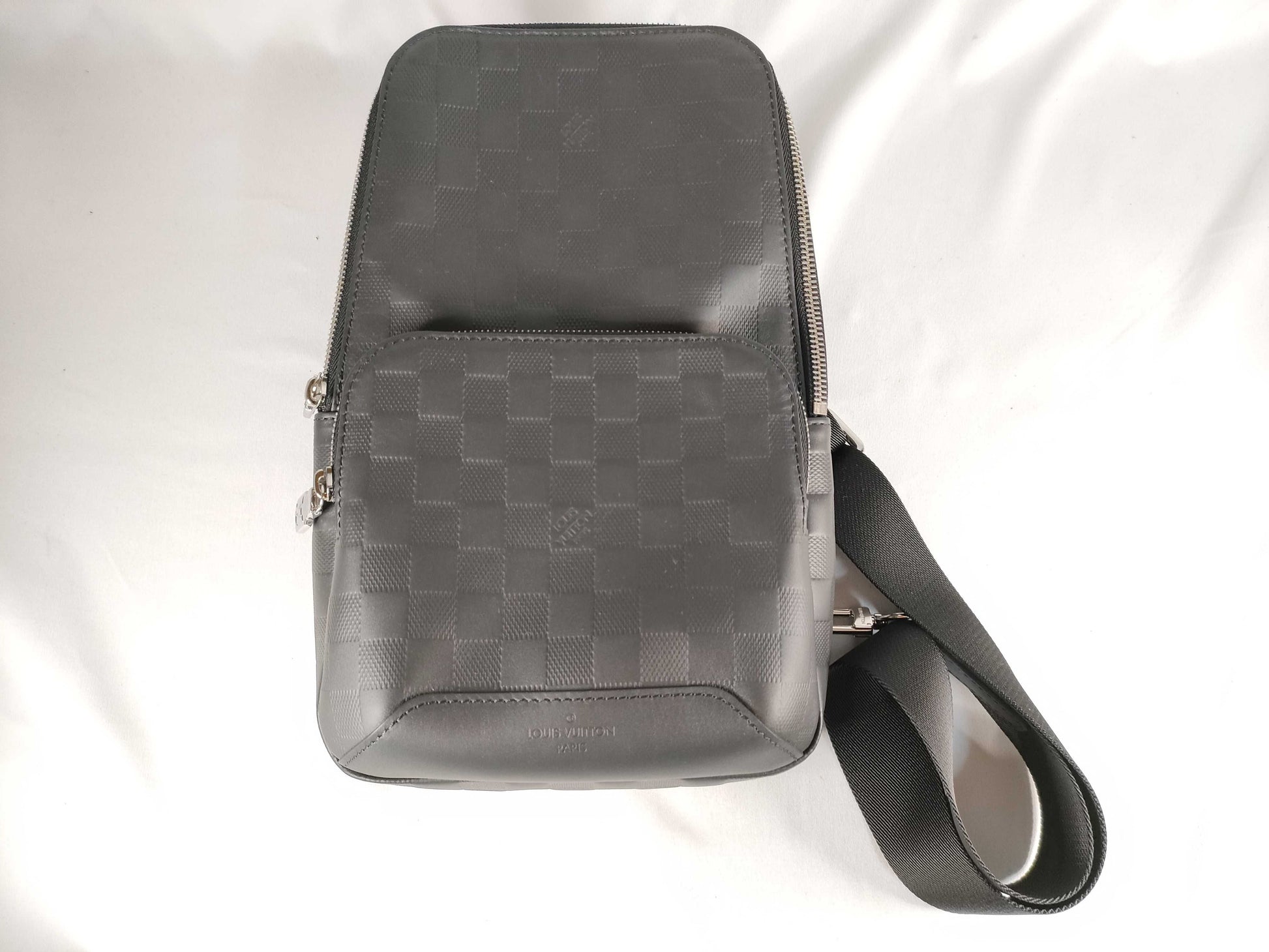 LOUIS VUITTON RFID Verified, Serial Unconfirmed, Damier Graphite N41720 Infini Avenue Sling Bag/Body Bag