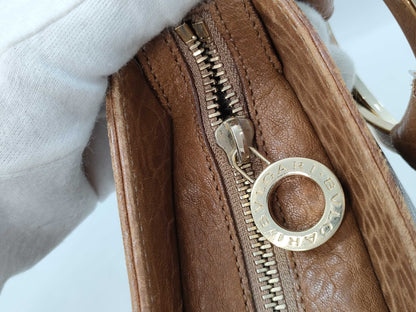 BVLGARI Leather Gold Hardware One-Shoulder Shoulder Bag