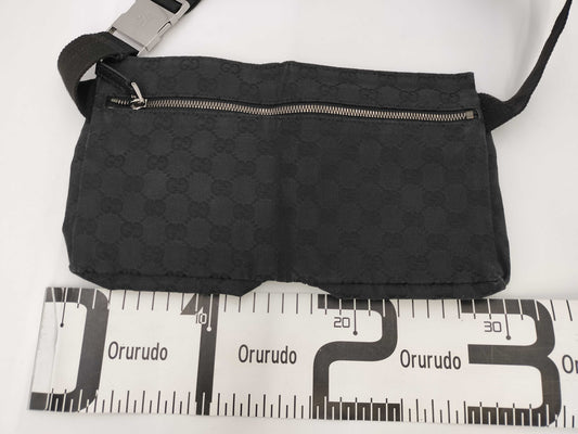 GUCCI GG Canvas Waist Bag Black Shoulder Bag