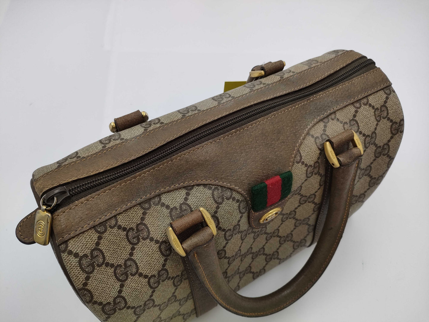 GUCCI GG Supreme 40.02.006 Sherry Mini Boston Handbag