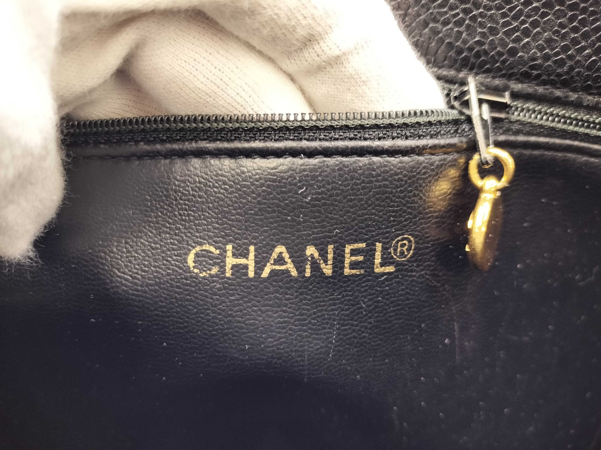 CHANEL Caviar Skin Coco Tote Bag