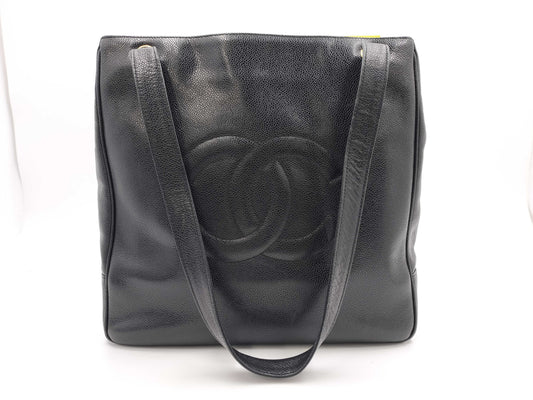 CHANEL Caviar Skin Coco Tote Bag
