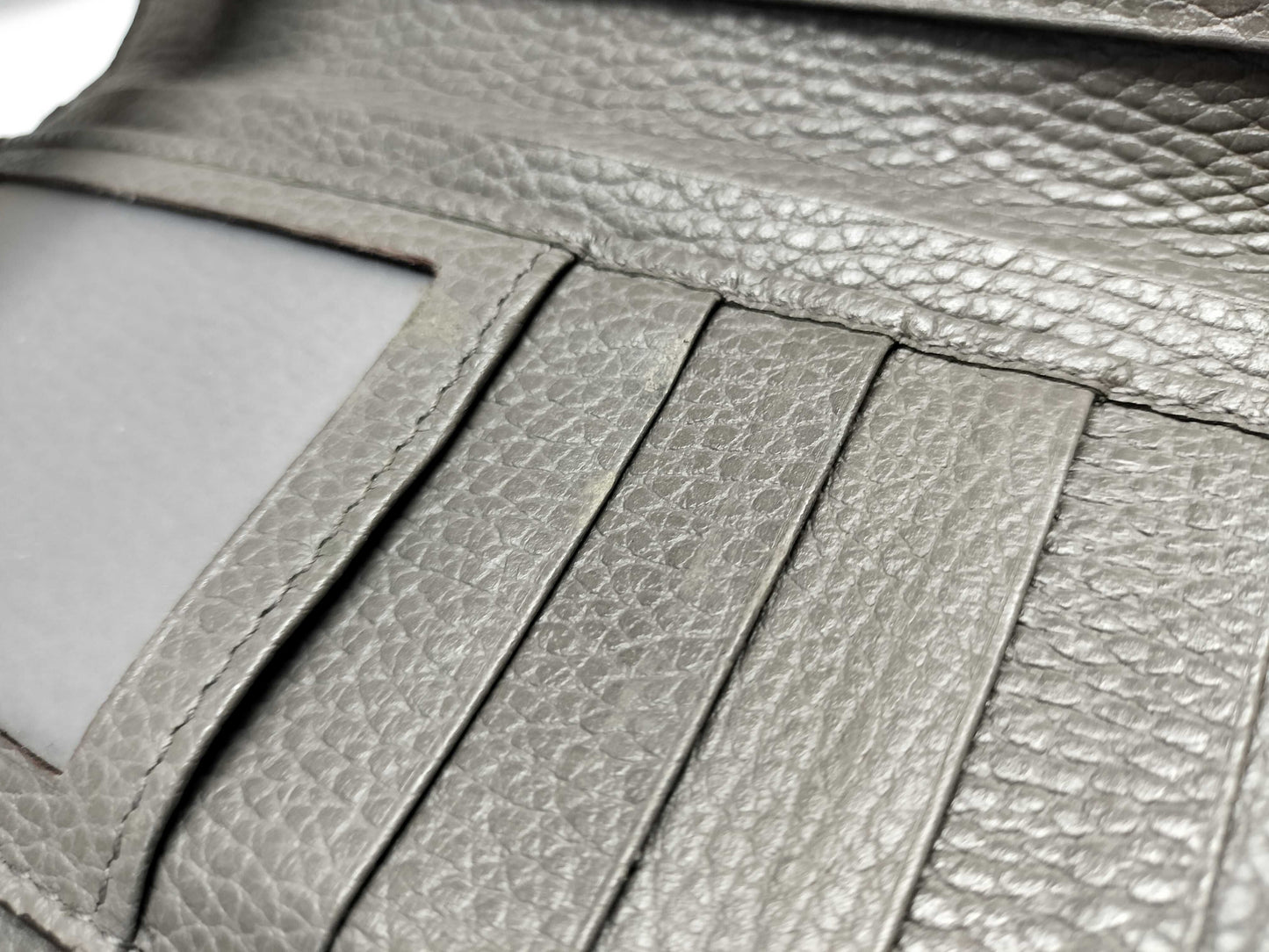 GUCCI 449397 Interlocking G Leather Long Wallet Gray