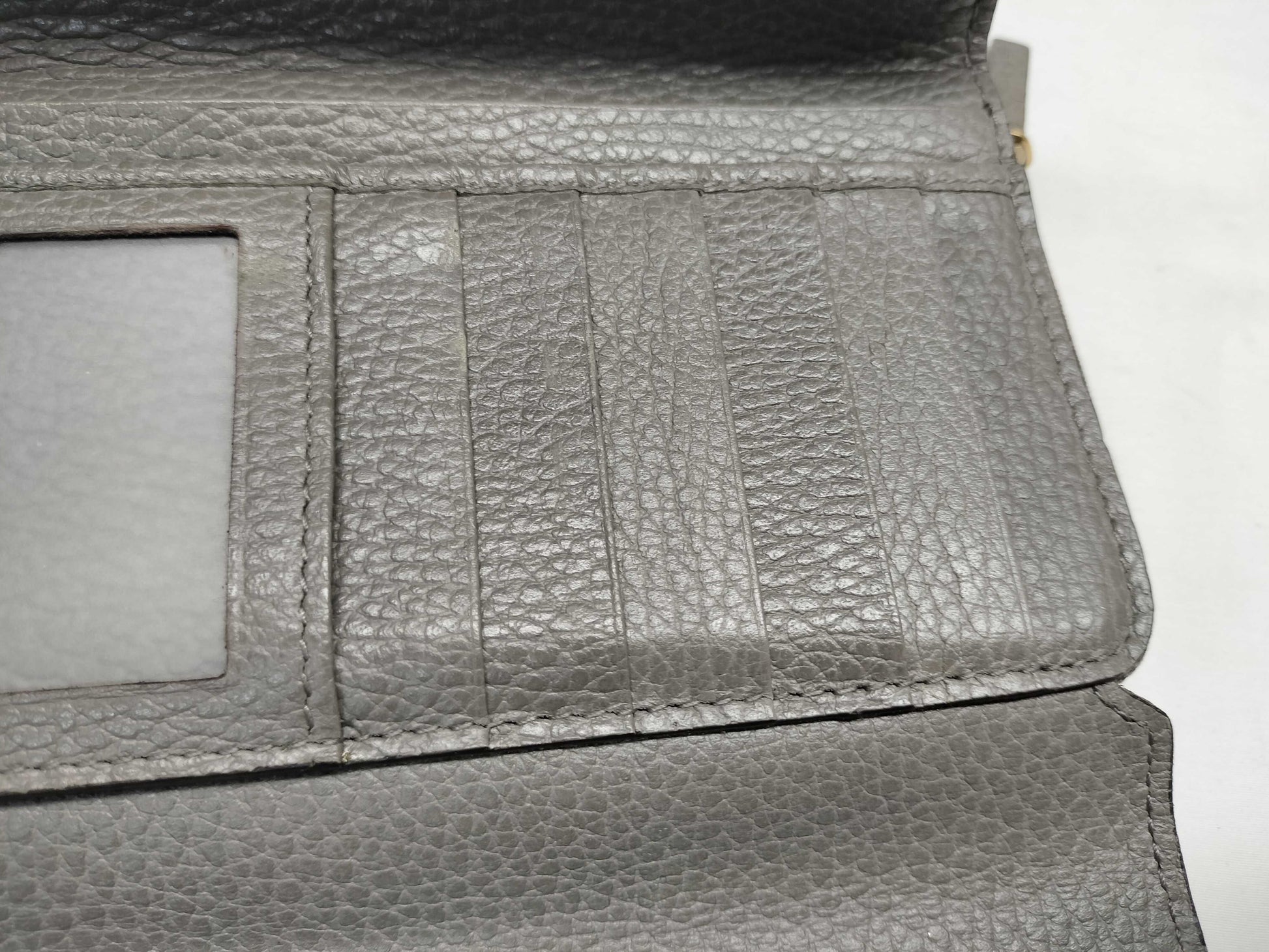 GUCCI 449397 Interlocking G Leather Long Wallet Gray