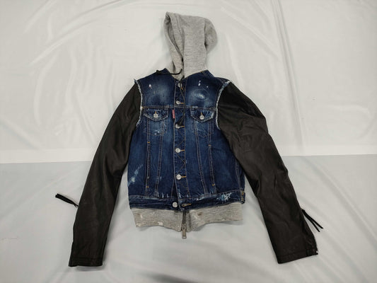 DSQUARED2 Denim/Hoodie/Leather Switch Jacket